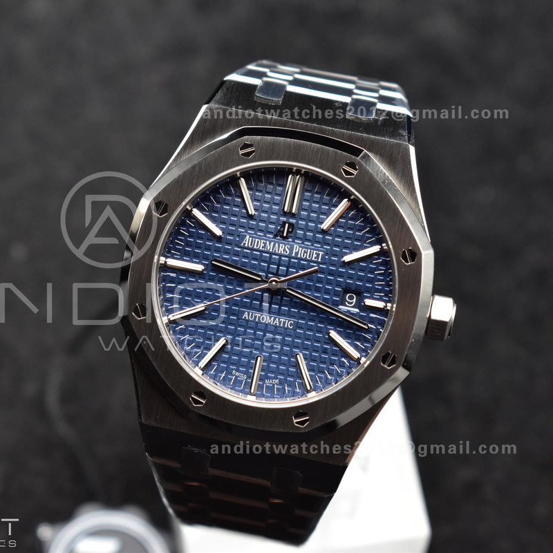 Royal Oak 41mm 15400 SS ZF 1:1 Best Edition Blue Textured Dial on SS Bracelet A3120